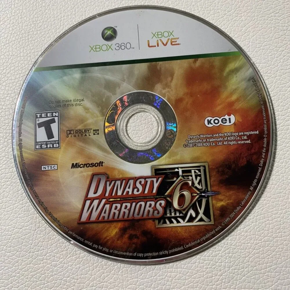 DYNASTY WARRIRORS 6 (XBOX 360, 2008) Game Disc Only - Tested